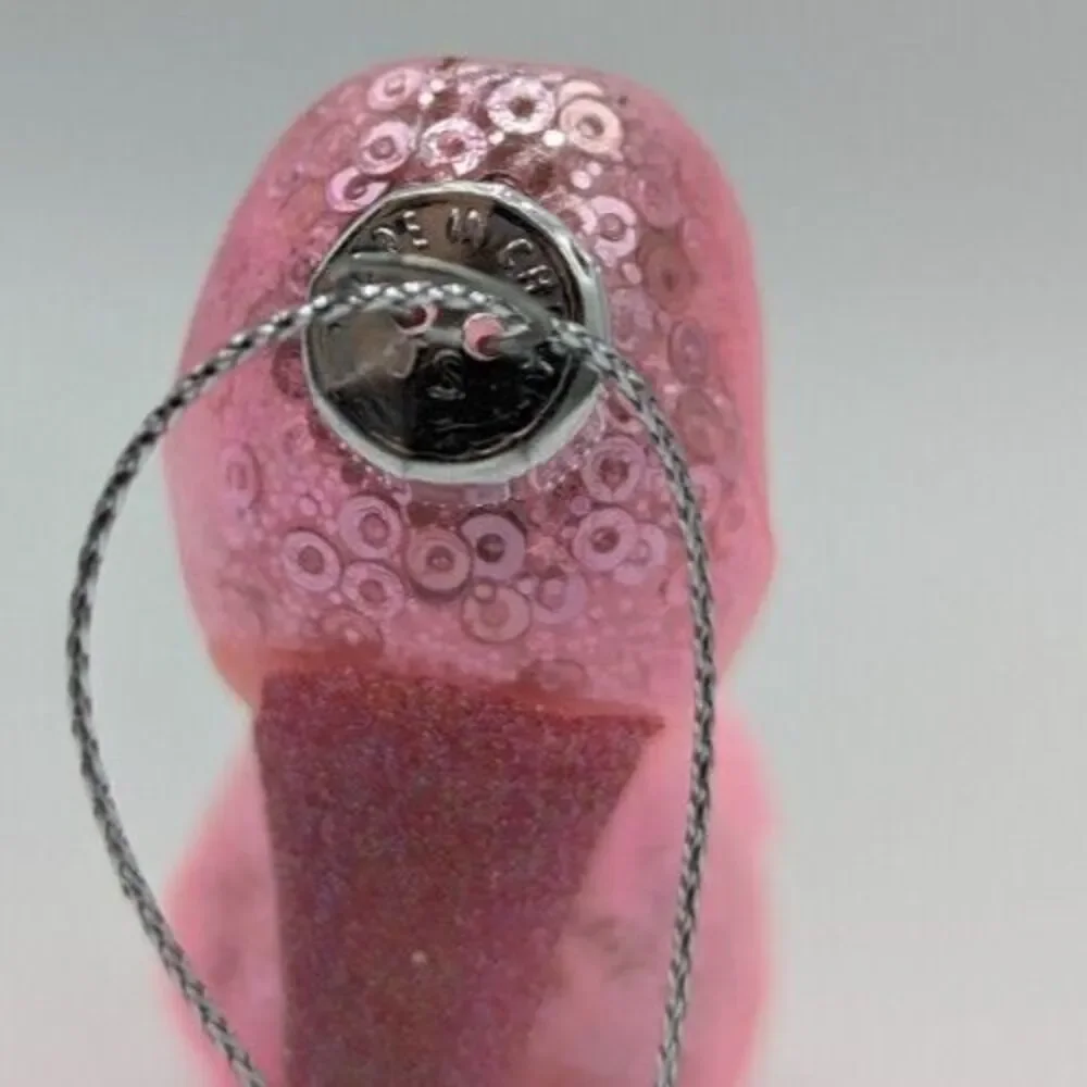 Stiletto‎ High Heel Fashion Ornament Glass Pink